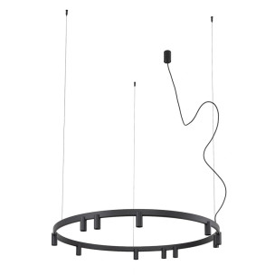 Люстра Nowodvorski 12288 Fourty Round GU10 R35+LED 11+6x10W+9W 3000K 710Lm IP20 чорна